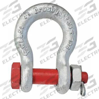 CROSBY Anchor Shackle: Anchor Shackle, 666 lb Working Load Limit, 3/8 in Wd Between Eyes - Anchor Shackles for Lifting