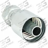 PARKER Hydraulic Crimp Fitting: Steel x Steel, Straight, -10 For Hose Dash Size, Female x Genderless (MPN 1JS43-10-10). Key specifications — Fitting Gender: Female x Genderless; Fitting Connection Type: ORS x Crimp; For Hose Dash Size: -10; Thread Size: 1"-14; Brand: PARKER.