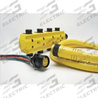 Cordset: 1 1/8"-16 Female Straight x Bare Wire, 12 Pins, Yellow, PVC, 1 ft Cable Lg (MPN 3R2004A20A120). Key specifications — IP Rating: IP67; Cable Jacket Color: Yellow; Wire Size: 16 AWG; Brand: BRAD HARRISON.