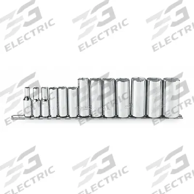 PROTO Socket Set: 3/8 in Drive, 13 Piece, 6-Point, SAE - SAE & Metric Socket Sets
