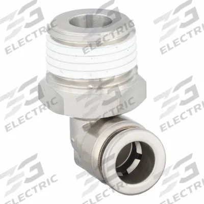 SMC Push-Fit Elbow Fitting: 3/8 in OD x 1/2 in OD Size, Push-to-Connect x MNPT - Stainless Steel Tube Fittings