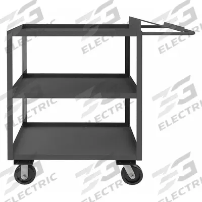 APPROVED VENDOR Utility Cart: 3,000 lb, 3 Shelves, 63 in L x 31 in W x 36 in H Overall Dim - Order-Picking Utility Carts with Lipped Metal Shelves