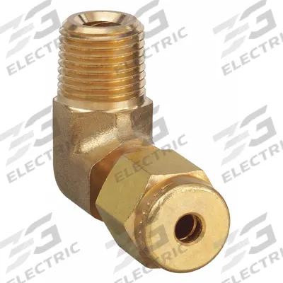 PARKER Compression Fitting Elbow: 1/8 in OD x 1/8 in Pipe Size, Compression x MNPT - Double-Ferrule Brass Compression Fittings