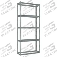 TENNSCO Boltless Shelving: Starter, Medium-Duty, 36 in x 12 in, 84 in Overall Ht, 5 Shelves, Open (MPN ZB7-3612S-5). Key specifications — Finish: Powder Coated; Maximum Post Load Capacity: 8,000 lb with Beams Evenly Spaced at 24 in; Decking Material: None; Color: Gray; Beam Profile: Z-Beam; Brand: TENNSCO; Side Panel: Open.