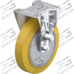APPROVED VENDOR Plate Caster: Rigid, Safety Brake, Polyurethane, 8 in Wheel Dia, 2 in Wheel Wd, Slot (MPN B-GTH 200K-TMR). Key specifications — Wheel Bearing Type: Ball; Wheel/Tread Color: Beige; Brand: APPROVED VENDOR; Caster Type: Rigid.