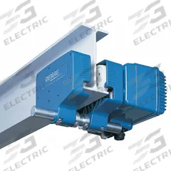 DEMAG Motorized Trolley: Motorized, 4,840 lb Max Hoist Load Capacity (MPN EU22-310 VARIABLE SPEED). Key specifications — attr927036: Tapered; attr927048: 480V AC; attr927053: Cast Aluminum; attr927054: 2 to 80 fpm.