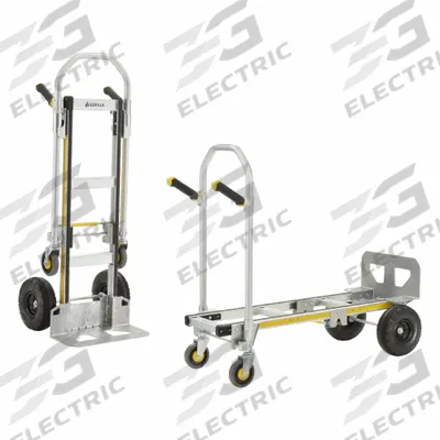 GORILLA hand truck: 1,000 lb, Dual-Pin, Silver, Aluminum, Pneumatic - 2-Position Convertible Hand Trucks