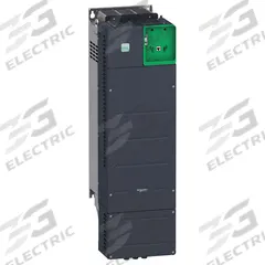 SCHNEIDER Variable Frequency Drive: In Phase Three, Out Phase Three, 100 hp, IP21, No Bypass, Black (MPN ATV340D55N4E). Key specifications — Style: Ethernet; Color: Black/Blue/Gray; Output Phase: Three.