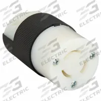 HUBBELL Locking Connector: Non-NEMA, Black/White, 125/250V AC, 10 A_15 A Current Rating, 3 Poles (MPN HBL7565C). Key specifications — Brand: HUBBELL.
