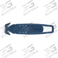 MARTOR Concealed blade metal detectable knife: 5 13/16 in Overall Lg, Straight Handle, Blue, 10 PK (MPN 150007.12). Key specifications — attr307620: Blue; attr307617: Straight; attr307618: Textured; attr307619: Stainless Steel; attr307634: Smooth; attr324885: MARTOR.