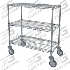 METRO Wire Shelving Unit: 60 in x 18 in x 39 7/8 in, Dry, Split Sleeve, 2 Shelves, (4) Swivel (MPN 65129-IP). Key specifications — attr15738: Silver; attr15739: (4) Posts; attr14157: Chrome; attr14150: Dry; attr14159: Round; attr5304: 2; attr14155: (4) Swivel; attr14158: Steel.