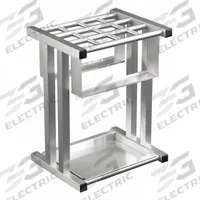 GLARO Umbrella Stand: 12 in Overall Wd, 18 in Overall Ht, 10 in Overall Dp, Satin Aluminum, Aluminum (MPN 1690SA). Key specifications — Brand: GLARO; Compatible Umbrella Length: Tote Size; Finish: Satin Aluminum; Holder Style: One-Sided Capacity.