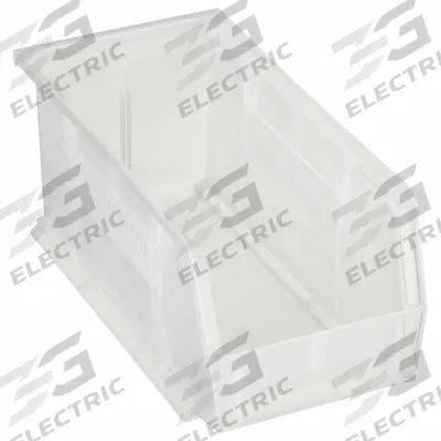 AKRO-MILS Hang and Stack Bin: 5 1/2 in x 10 7/8 in x 5 in, Clear, Label Holder Included - Clearview Plastic Bins