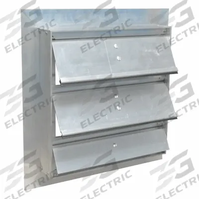 CANARM Motorized Damper: For 12 in Nominal Duct Dia, Double Panel, 12 in H, 12 in W - Motorized Wall-Mount Backdraft Dampers