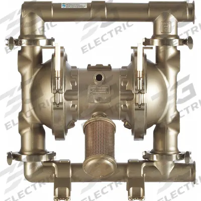 STANDARD PUMP Double Diaphragm Pump: 316 Stainless Steel, 1 1/2 in, Tri-Clamp, 41 gpm - FDA-Compliant AODD Pumps