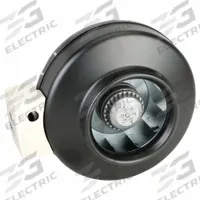 In-Line Duct Fan: 630 cfm Max., 10 in Duct, 186.4 W, 120V AC, 1 Ph, IP54, Steel (MPN 23228). Key specifications — Includes: Mounting Bracket; Brand: DAYTON; Speed Controllable: Yes; High-Efficiency Motor: No; Nameplate Voltage: 120V AC; Number of Speeds: 1; Airflow @ 0.000 in SP - Range: 500 to 749 cfm; High-Efficiency Motor_Broad: Standard-Efficiency Motor.