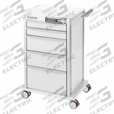 MARKETLAB Compact Medical Supply Cart: Aluminum, (2) Swivel/(2) Swivel with Brake - Medical Procedure Carts