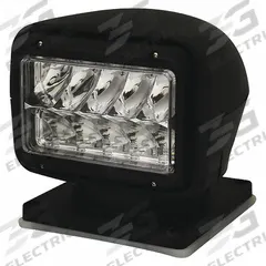 ECCO Spotlight: Square, Spot, LED, Handheld Remote, Magnetic, Blunt Cut Wires, Black, CE, Permanent (MPN EW3010). Key specifications — Housing Color: Black; Brand: ECCO; Electrical Connection: Blunt Cut Wires; Installation Type: Permanent; Controller Type: Handheld Remote.