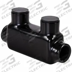 POLARIS Multitap Connector: 2 Port, In-Line Entry, 4 AWG – 500 kcmil Wire Size, Black (MPN ISR-500B). Key specifications — Body Material: Aluminum; Brand: POLARIS.
