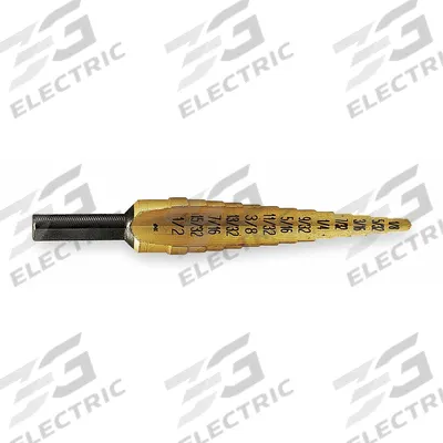 IRWIN Step Drill Bit: 1/8" to 1/2", TiN-Coated HSS - High-Speed Steel Step Drill Bits