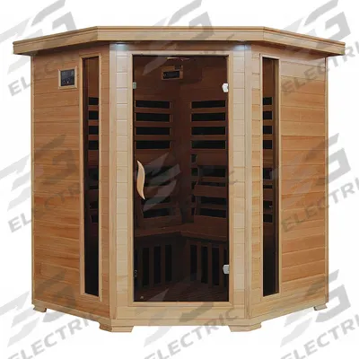HEATWAVE Infrared Sauna: Corner, Hemlock Wood, 4 Max Occupancy, 10 Heaters, 59 in Overall Lg - Infrared Corner Saunas