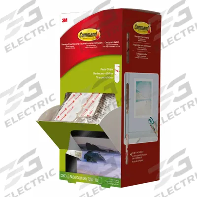 COMMAND Small Poster Strip: 0.63 in Overall Wd, 1.81 in Overall Lg, White, Double-Sided - Picture-Hanging & Adhesive Hook Replacement Pieces