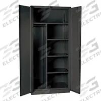 HALLOWELL Storage Cabinet: 48 in x 24 in x 78 in, 4 Shelves, Swing Handle & Padlock Hasp, Adj, Solid (MPN HW6CC8478-4CL). Key specifications — attr113700: Adjustable; attr113673: Frame; attr113674: Dark Gray; attr113686: No; attr113685: Assembled; attr113675: Hanging Rods; attr66488: HALLOWELL; attr113676: Hanging Rod and Shelves.