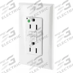 LEVITON GFI Receptacle: Hospital Grade Fed. Spec., Decorator Duplex, 5-15R, White, GFCI, 125V AC (MPN GFNT1-HGW)