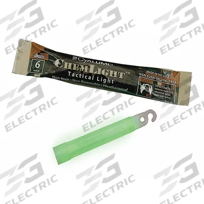 CHEMLIGHT BY CYALUME TECHNOLOGIES Lightstick: Green, 6 hr Light Duration, 4 in Overall Lg - Heavy-Duty Lightsticks