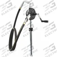 LINCOLN Hand Pump: Rotary Action, Pump with Hose, Nozzle & Spout, Cast Iron Housing, PP (MPN 1385-H). Key specifications — Brand: LINCOLN; Housing Material: Cast Iron; Maximum Flow Rate: 10.67 oz per stroke; Suction Tube Material: Steel; Seal Material: PP.