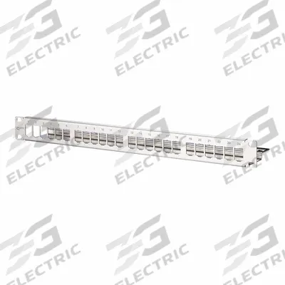 METZ CONNECT Patch Panel: Rack, Stainless Steel, 24 Ports - Voice & Data Housings, Panels & Connector Components