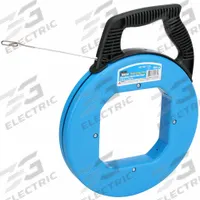 IDEAL Marked Fish Tape: 240 ft Lg, Manual Wind Tape Retraction, Flat Tape Shape, 12 in Case Dia (MPN 31-067). Key specifications — attr306613: 31-067; attr306630: Tuff-Grip Pro; attr306618: Tuff-Grip Pro Case; attr306631: Winder Slide; attr306616: IDEAL; attr542118: Manual Wind; attr544274: 12 in.