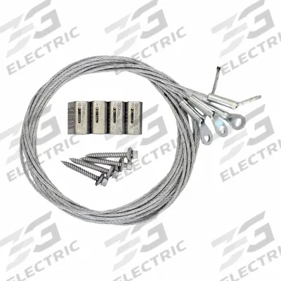 DURODYNE Suspension Kit: 10 ft Cable Lg, WC3 Cable Size, 1/4 in Fitting Size, 45° Eyelet - Struts and Mounting Kits