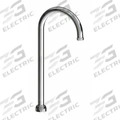 CHICAGO FAUCETS Spout: Spout, Gooseneck, Swivel Spout, Brass, Polished Chrome, Laminar, UNEF (MPN GN2H13JKABCP). Key specifications — Includes: Mounting Hardware; Product Type: Spout; Spout Style: Swivel; Body Material: Brass; Color/Finish: Polished Chrome; Brand: CHICAGO FAUCETS.
