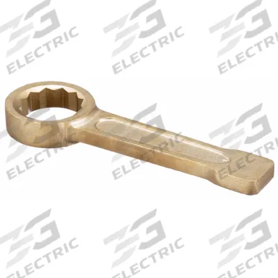 AMPCO Striking Wrench: Aluminum/Bronze, Natural, 46 mm Head Size, 9 in Overall Lg - Metric, Straight Handle, Nonsparking, 12-Point Striking Box End Wrenches