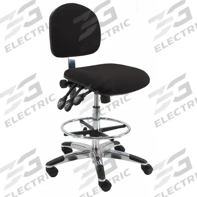 BENCHPRO Drafting Chair: Lincoln, Black, Fabric Material, Armless Arm, 19 in Seat Wd - Armless Drafting Chairs