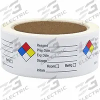 ROLL PRODUCTS GHS Label: 2 1/2 in Wd, 1 1/2 in Ht, 250 PK (MPN 141535)