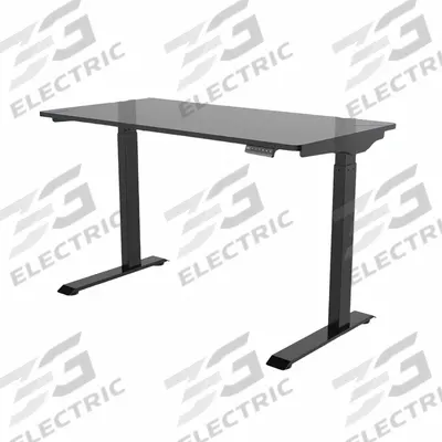 FLEXISPOT Adjustable Standing Desk: Black, Laminate, 48 in Overall Wd, 24 in Overall Dp - Electric Adjustable-Height Desks