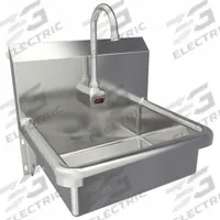 SANI-LAV Hands-Free Sink: 1 Stations, 6 in Bowl Dp, 16 in Bowl Lg, 12 1/2 in Bowl Wd, 1 Faucet Holes (MPN 608A). Key specifications — Includes Side Splash: Side Splash Not Included; Series: Stainless Steel Hand Wash Sink; Brand: SANI-LAV; Power Source: AC Powered.