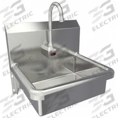 SANI-LAV Hands-Free Sink: 1 Stations, 6 in Bowl Dp, 16 in Bowl Lg, 12 1/2 in Bowl Wd, 1 Faucet Holes (MPN 608A). Key specifications — Includes Side Splash: Side Splash Not Included; Series: Stainless Steel Hand Wash Sink; Brand: SANI-LAV; Power Source: AC Powered.