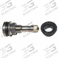 TRU-FLATE Clamp-In Valve: Tubeless Tire Valve, Clamp-In, 180° Valve Stem Angle, Straight, Chrome (MPN 30-463). Key specifications — Valve Type: Clamp-In; Thread Size: 0.305-32; Valve Shape: Straight; Color: Chrome; Product Type: Tubeless Tire Valve; Standards: TR416; Compatible Vehicle Type: Passenger Cars; Material: Metal.