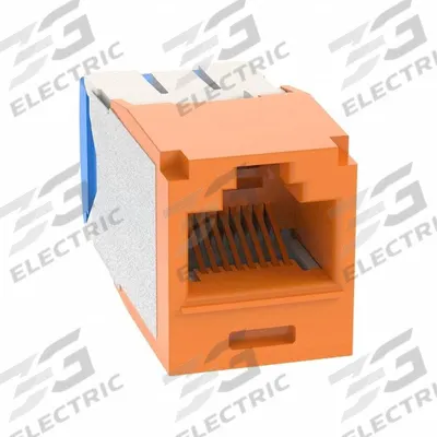 PANDUIT Jack Module: 1 Ports, Orange, 6A, RJ45, Copper - Category Jacks