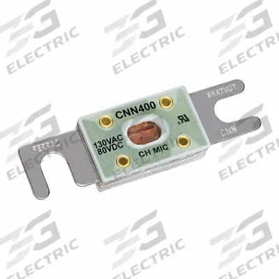 MERSEN Fuse: CNN Series, Bolt-On, Fast-Acting, 400 A, 80 V DC, Indicating, AC/DC - Fast-Acting & General Purpose Bolt-On Fuses