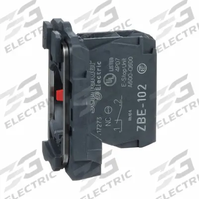 SCHNEIDER Contact Block: 22 mm Panel Mounting Size, 1NC, Momentary - Contact Blocks