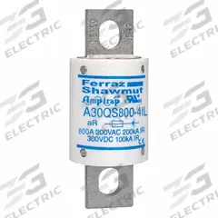 Fuses: A30QS Series, 600 A, 300 V AC, 300 V DC DC Volt Rating, Indicating (MPN A30QS600-4IL). Key specifications — Series: A30QS; Brand: MERSEN; Voltage Type: AC/DC.