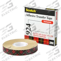 3M Transfer Tape: 1/2 in Wd, 36 yd Lg, 2 mil Thick, Kraft Paper, Acrylic, Transparent, UV-Resistant (MPN 924). Key specifications — Series: 924; Bond Type: Permanent; Liner Material: Kraft Paper.