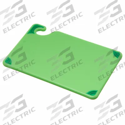 SAN JAMAR Cutting Board: 9 in Overall Lg, 6 in Overall Wd, Green, Co-Polymer - Saf-T-Grip Cutting Boards