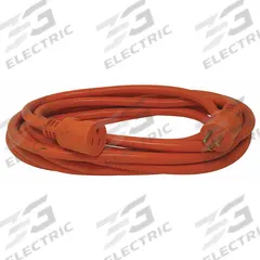 SOUTHWIRE Extension Cord: Outdoor Use, 50 ft Lg, Outlet, 5-15P, 14/3, STW, Orange, Single Connector (MPN 2458SW0003). Key specifications — Brand: SOUTHWIRE; Temperature Rating: -40° to 140°F; NEMA Plug Configuration: 5-15P.