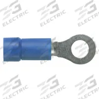 PANDUIT Ring Terminal: Blue, Vinyl Insulation, #6 Stud Size, 16 AWG to 14 AWG Wire Sizes, 600 V (MPN PV14-6R-C). Key specifications — attr1308027: PANDUIT.