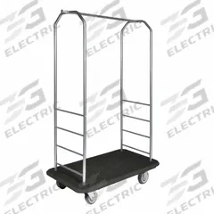 CSL Bellman Cart: 1 in Frame Dia, 43 in Overall Lg, 23 in Overall Dp, 72 1/2 in Overall Ht, Black (MPN 2099BK-040-BLK). Key specifications — Brand: CSL; Frame Finish: Stainless Steel; Product Type: Bellman Cart; Caster Type: Polyurethane Swivel Casters.